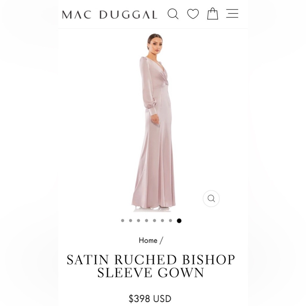 Ieena by Mac Duggal Ruched Bishop Sleeve Gown NEW - Picture 5 of 14